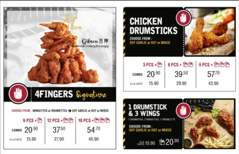 4 Fingers Menu