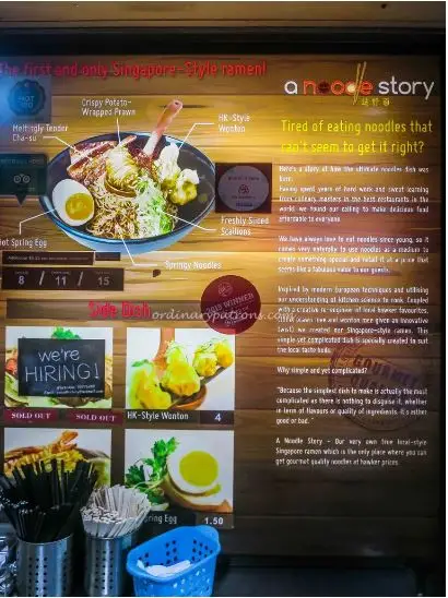 A Noodle Story Singapore Menu 