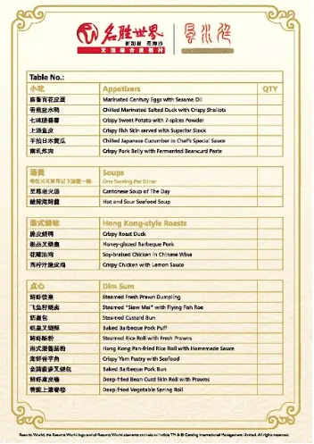 FENG SHUI INN SINGAPORE MENU PRICES  