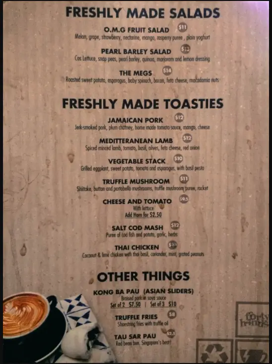 FORTY HANDS MENU