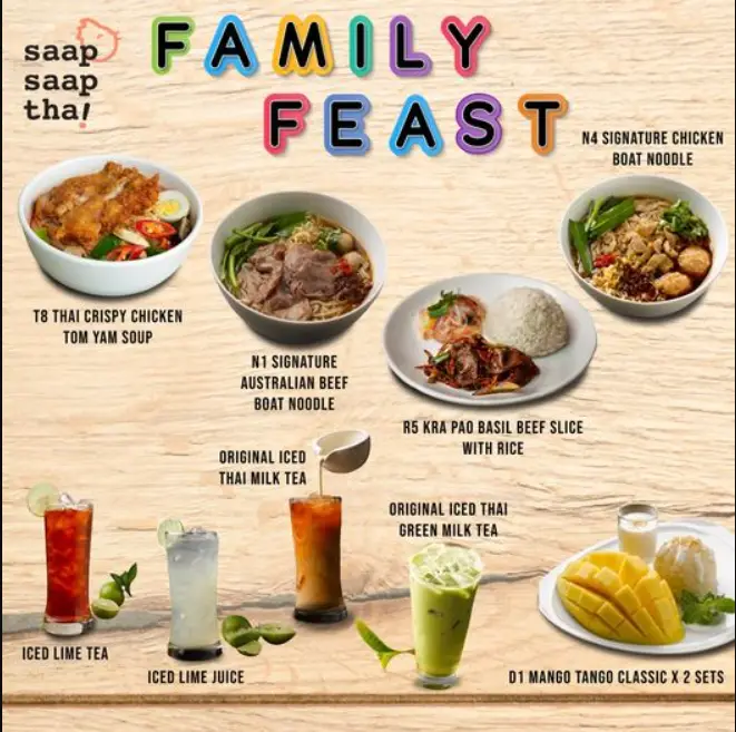 Saap Saap Thai Menu